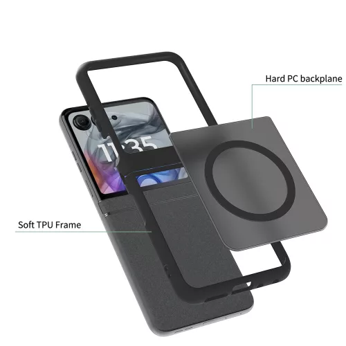 Techsuit - PureFrost MagSafe Ütésálló tok - Motorola Razr 60 / Razr 70 - Matt fekete