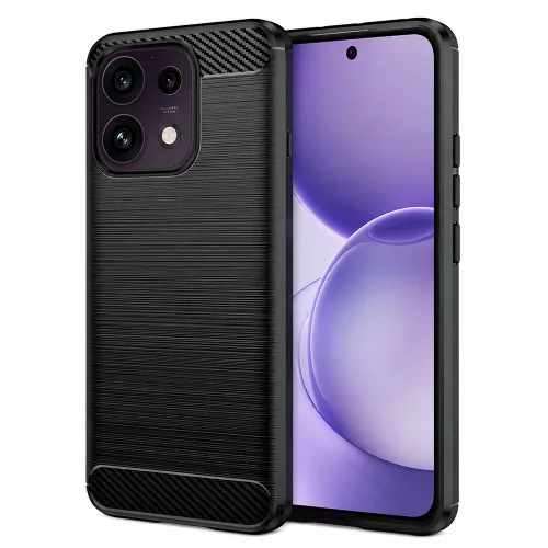 Techsuit - Carbon szilikon tok - Oppo Reno16 F / Reno16 FS - Fekete