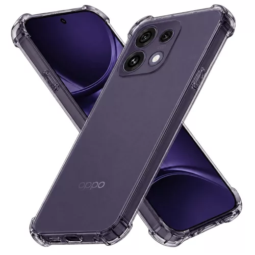 Techsuit - Shockproof Átlátszó Ütésálló Szilikon tok - Oppo Reno16 F / Reno16 FS - Átlátszó fekete