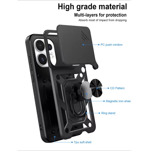 Techsuit - CamShield ütésálló tok - Oppo Reno16 / Reno16 Pro - Fekete