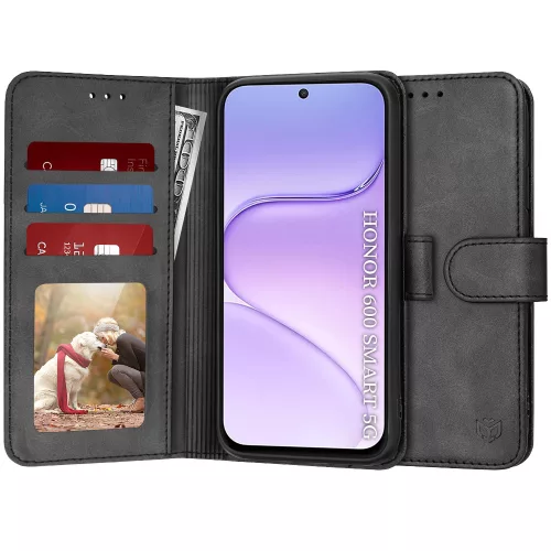 Techsuit - Diary Book kinyitható tok - Honor 600 Smart - Fekete