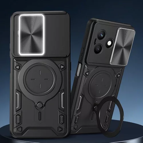 Techsuit - CamGuard Pro tok ütésálló tok - Honor X8d - Fekete