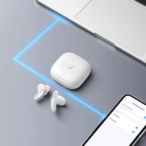 Anker - Wireless Earbuds Soundcore Liberty Buds (D1200G21) - Half-in-ear, Bluetooth 6.1, Adaptive ANC, 4-Mic, LDAC - White
