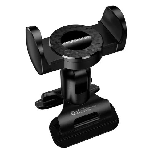 Borofone - Autós tartó (BH142) - Műszerfalra, 360° Forgathatóság, Pull Clip Mount, 4.5 - 7" telefonokhoz - Black