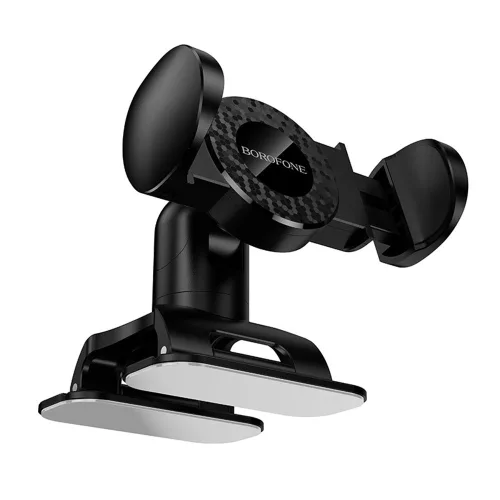 Borofone - Autós tartó (BH142) - Műszerfalra, 360° Forgathatóság, Pull Clip Mount, 4.5 - 7" telefonokhoz - Black