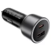 Acefast - Car Charger (B21) - USB, Type-C, 75W, PD3.0, LED Ambient Light, Smart Power Distribution, DC12-24V - Metal Gray
