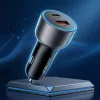 Acefast - Car Charger (B21) - USB, Type-C, 75W, PD3.0, LED Ambient Light, Smart Power Distribution, DC12-24V - Metal Gray