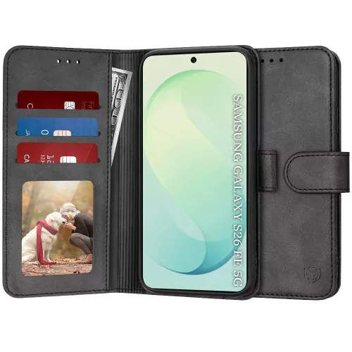Techsuit - Diary Book kinyitható tok - Samsung Galaxy S26 FE / S25 FE - Fekete