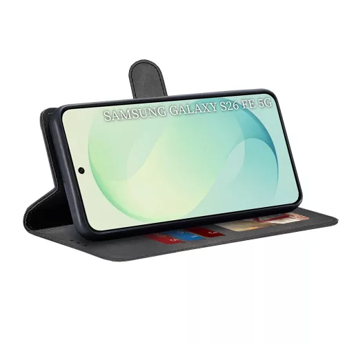 Techsuit - Diary Book kinyitható tok - Samsung Galaxy S26 FE / S25 FE - Fekete