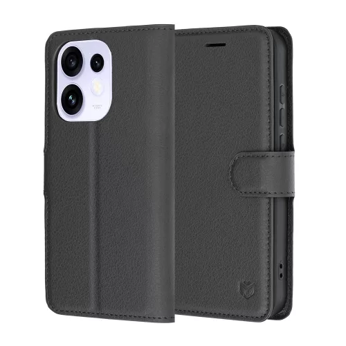 Techsuit - Leather Folio - Oppo Reno16 / Reno16 Pro - Black