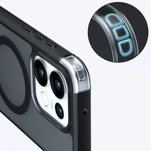 Techsuit - PureFrost MagSafe Ütésálló tok - Oppo Reno16 - Matt fekete