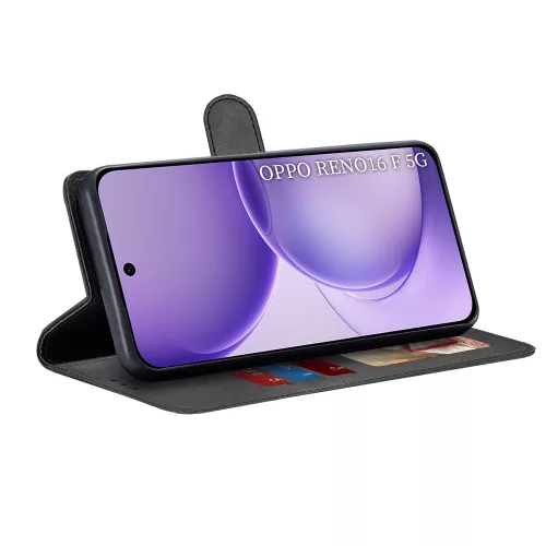 Techsuit - Diary Book kinyitható tok - Oppo Reno16 F / Reno16 FS - Fekete