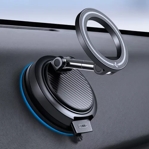 Spigen - Autós tartó STK100 (ACP11667) - MagSafe, Műszerfalra, Vacuum Lock Car Mount Holder - Black
