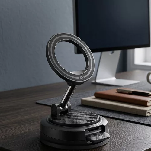 Spigen - Autós tartó STK100 (ACP11667) - MagSafe, Műszerfalra, Vacuum Lock Car Mount Holder - Black