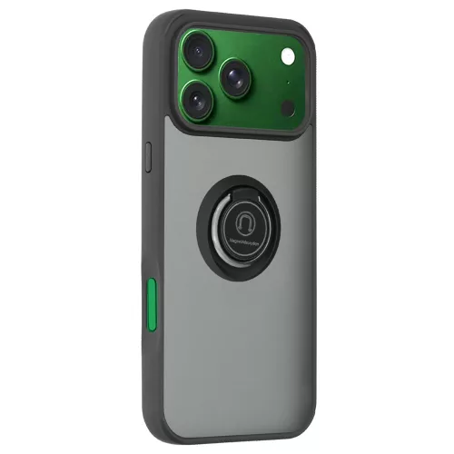 Techsuit - Glinth gyűrűs tok - iPhone 18 Pro / iPhone 17 Pro - Fekete