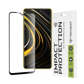   Techsuit - 111D Full Cover / Full Glue üvegfólia - Xiaomi Poco M3 / Redmi 9 Power / Redmi 9T - Fekete széllel