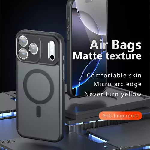 Techsuit - PureFrost MagSafe Ütésálló tok - iPhone 18 Pro Max / iPhone 17 Pro Max - Matt fekete