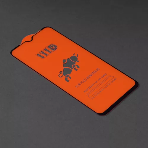 Techsuit - 111D Full Cover / Full Glue üvegfólia - Xiaomi Poco M3 / Redmi 9 Power / Redmi 9T - Fekete széllel