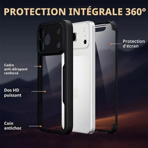 Techsuit - ColorVerse 360 Series + Screen Protector - iPhone 18 Pro / iPhone 17 Pro - Black