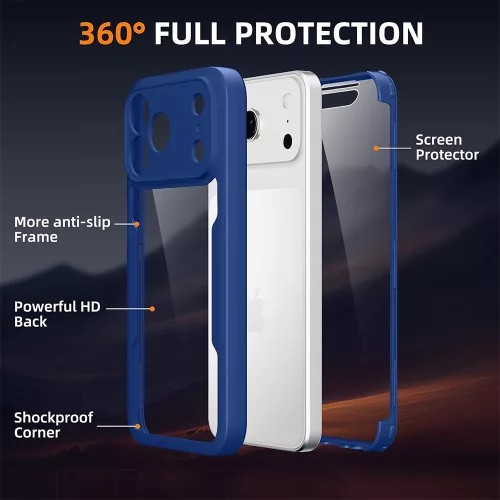 Techsuit - ColorVerse 360 Series + Screen Protector - iPhone 18 Pro / iPhone 17 Pro - Blue