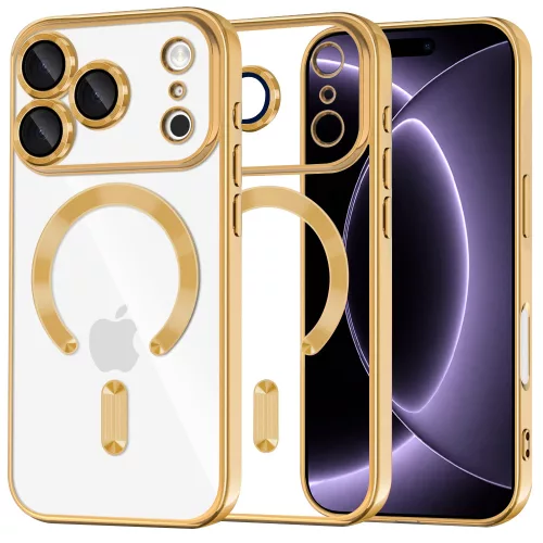 Techsuit - Luxury Crystal MagSafe - iPhone 18 Pro / iPhone 17 Pro - Gold
