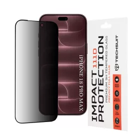   Techsuit - 111D Privacy Full Glue - iPhone 18 Pro Max - Black