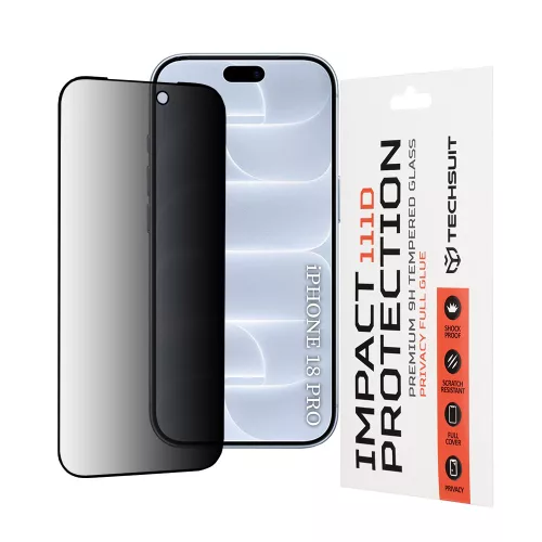 Techsuit - 111D Privacy Full Glue - iPhone 18 Pro - Black