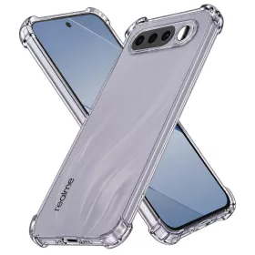   Techsuit - Shockproof Átlátszó Ütésálló Szilikon tok - Realme 16 5G - Átlátszó fekete