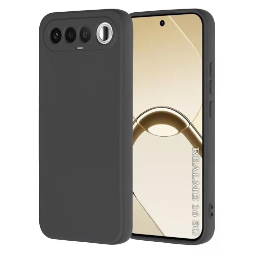 Techsuit - SoftFlex szilikon tok - Realme 16 5G - Fekete