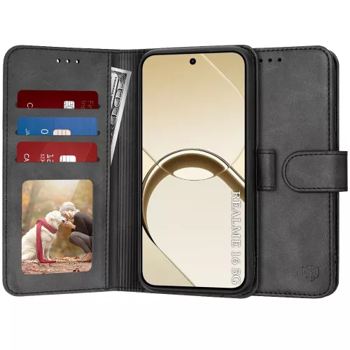 Techsuit - Diary Book kinyitható tok - Realme 16 5G - Fekete