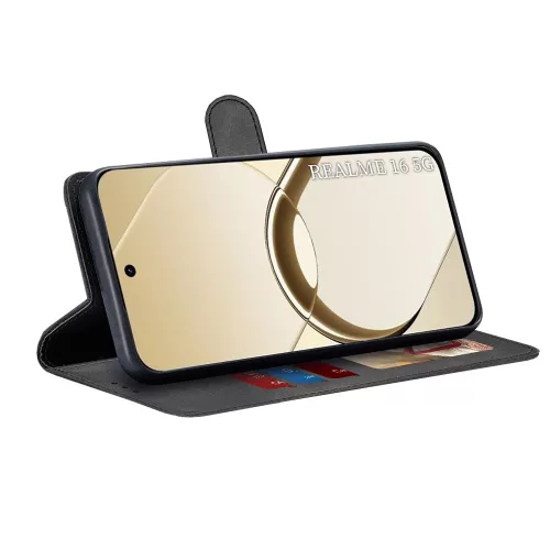 Techsuit - Diary Book kinyitható tok - Realme 16 5G - Fekete