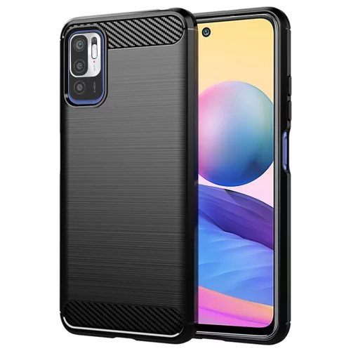 Techsuit - Carbon szilikon tok - Xiaomi Redmi Note 10 5G / Poco M3 Pro 5G - Fekete