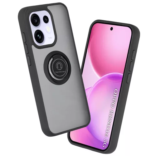 Techsuit - Glinth gyűrűs tok - Oppo Reno16 / Reno16 Pro - Fekete