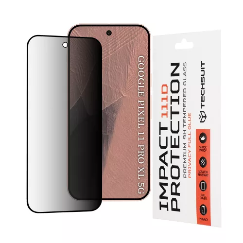 Techsuit - 111D Privacy Full Glue - Google Pixel 11 Pro XL - Black