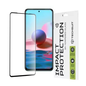   Techsuit - 111D Full Cover / Full Glue üvegfólia - Xiaomi Redmi Note 10 4G / Note 10S / Poco M5s - Fekete széllel