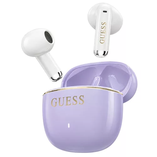 Guess - Wireless Earbuds Glossy Gold Line Classic (GUTWSG3HGECU) - Half-in-ear, Bluetooth, TWS, Small Round Design - Purple