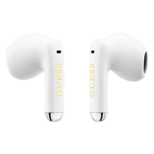 Guess - Wireless Earbuds Glossy Gold Line Classic (GUTWSG3HGECH) - Half-in-ear, Bluetooth, TWS, Small Round Design - White