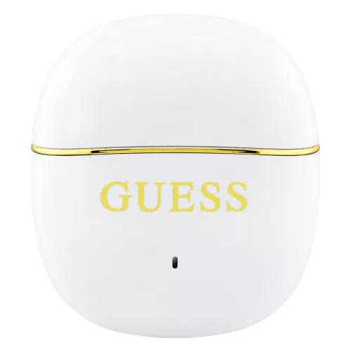 Guess - Wireless Earbuds Glossy Gold Line Classic (GUTWSG3HGECH) - Half-in-ear, Bluetooth, TWS, Small Round Design - White
