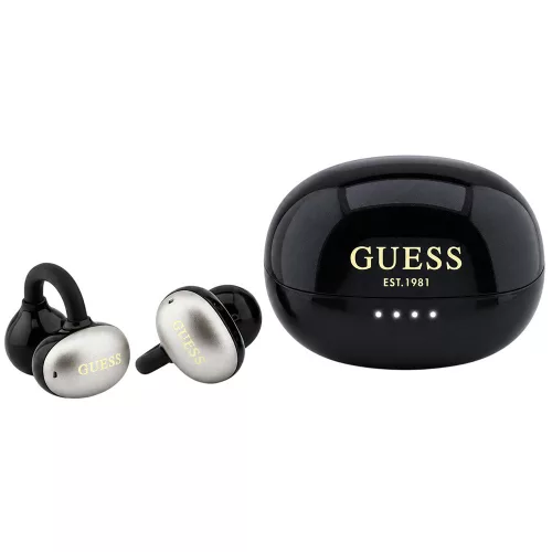 Guess - Wireless Earbuds Metalic Finish Electropated Parts Classic (GUTWSOL3MEGK) - OWS Ear-phones, BT5.4, 300mAh - Black