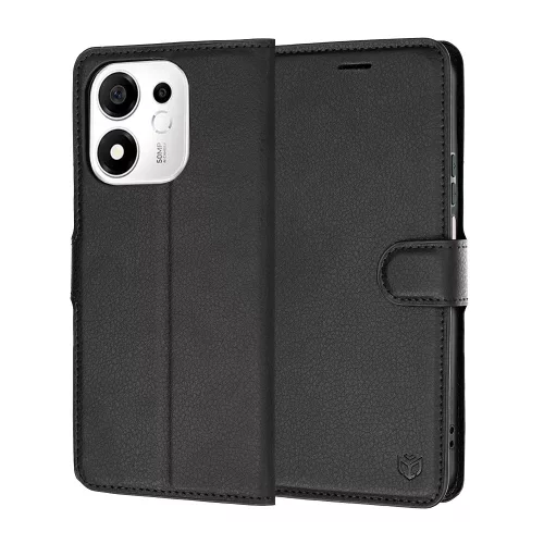 Techsuit - Leather Folio - Honor 600 Smart - Black