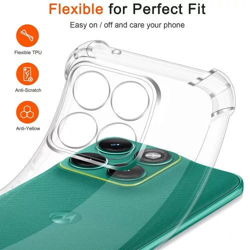 Techsuit - Shockproof Átlátszó Ütésálló Szilikon tok - Motorola Edge 70 Max - Átlátszó