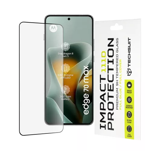 Techsuit - 111D Full Cover / Full Glue Glass - Motorola Edge 70 Max - Black