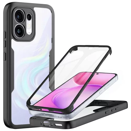 Techsuit - ColorVerse 360 tok kijelzővédővel - Oppo Reno16 / Reno16 Pro - Fekete