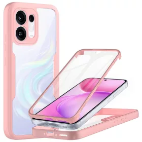  Techsuit - ColorVerse 360 tok kijelzővédővel - Oppo Reno16 / Reno16 Pro - Rózsaszín