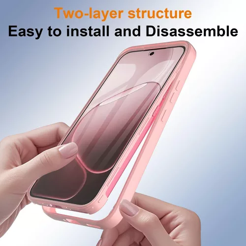 Techsuit - ColorVerse 360 tok kijelzővédővel - Oppo Reno16 / Reno16 Pro - Rózsaszín