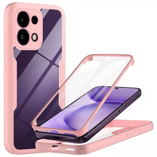 Techsuit - ColorVerse 360 tok kijelzővédővel - Oppo Reno16 F / Reno16 FS - Rózsaszín