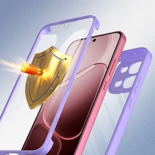 Techsuit - ColorVerse 360 tok kijelzővédővel - Oppo Reno16 F / Reno16 FS - Lila