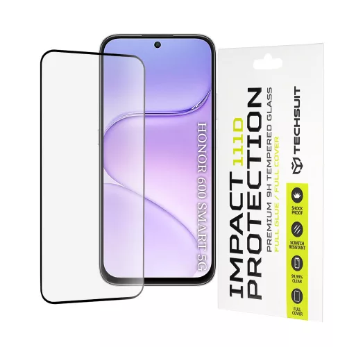 Techsuit - 111D Full Cover / Full Glue Glass - Honor 600 Smart - Black