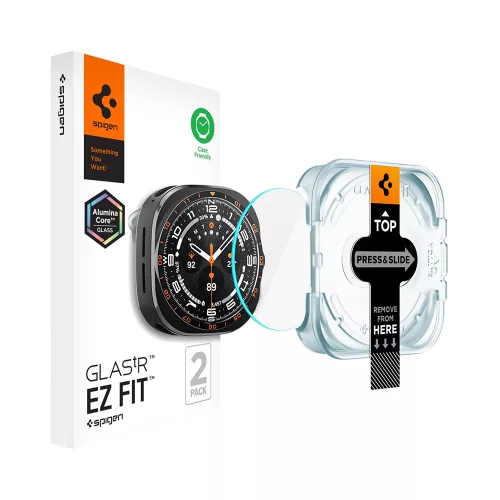 Spigen - (2 pack) Glas.tR EZ Fit (AGL11758) - Samsung Galaxy Watch Ultra 2 - Clear
