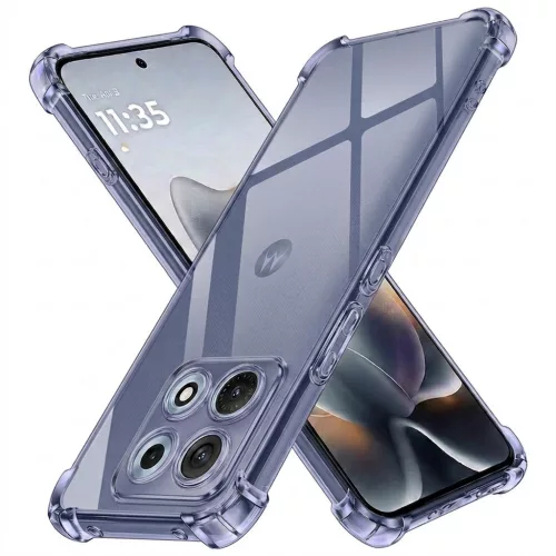Techsuit - Shockproof Clear Silicone - Motorola Edge 70 Max - Átlátszó Fekete